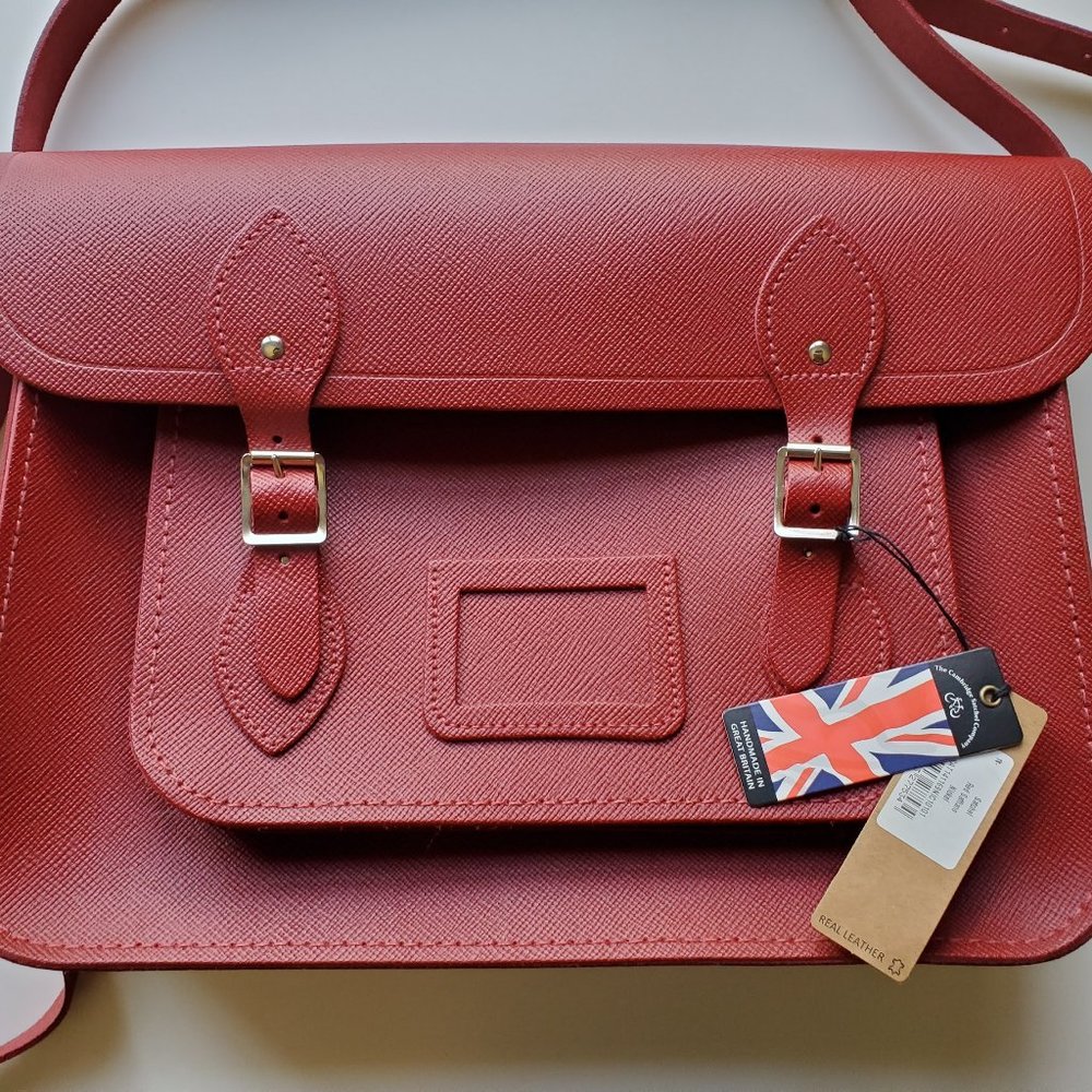 NWT Cambridge Satchel 14in Satchel - Red Saffiano